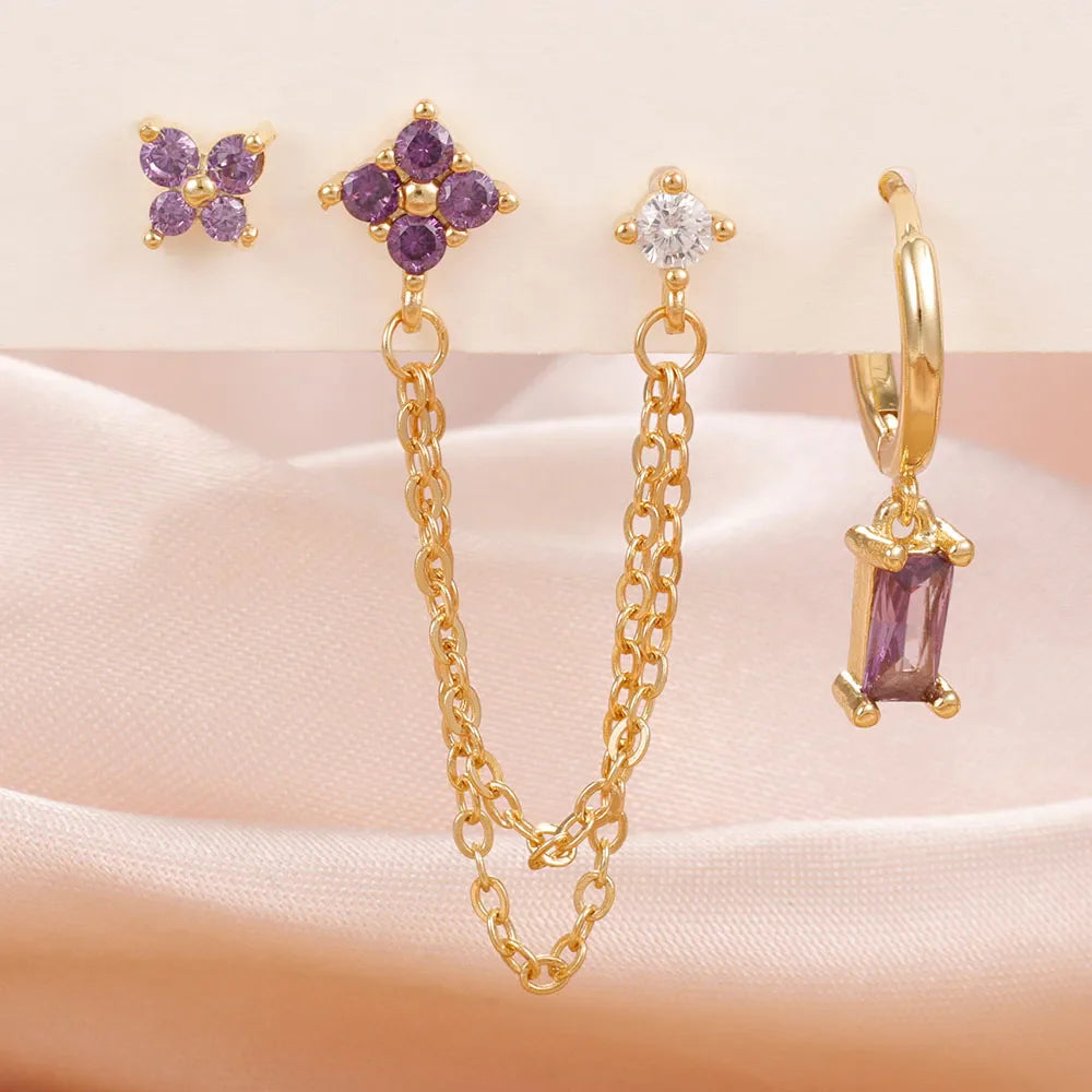 Zodiac Birthstone Earrings Set for Everyday Celestial Style-5